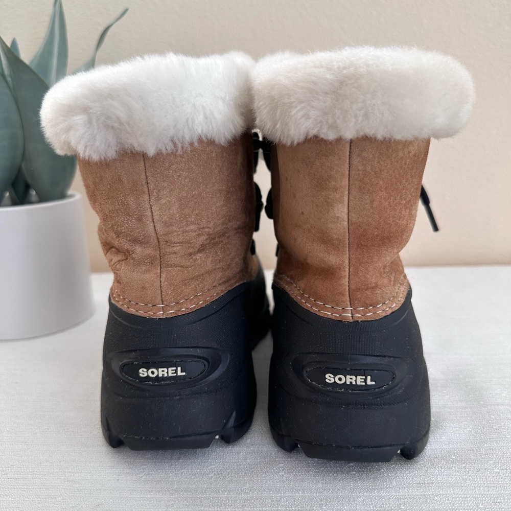 Sorel Tan Suede Faux Fur Lace Up Weatherproof Winter Boots Woman’s 6 - Picture 8 of 14